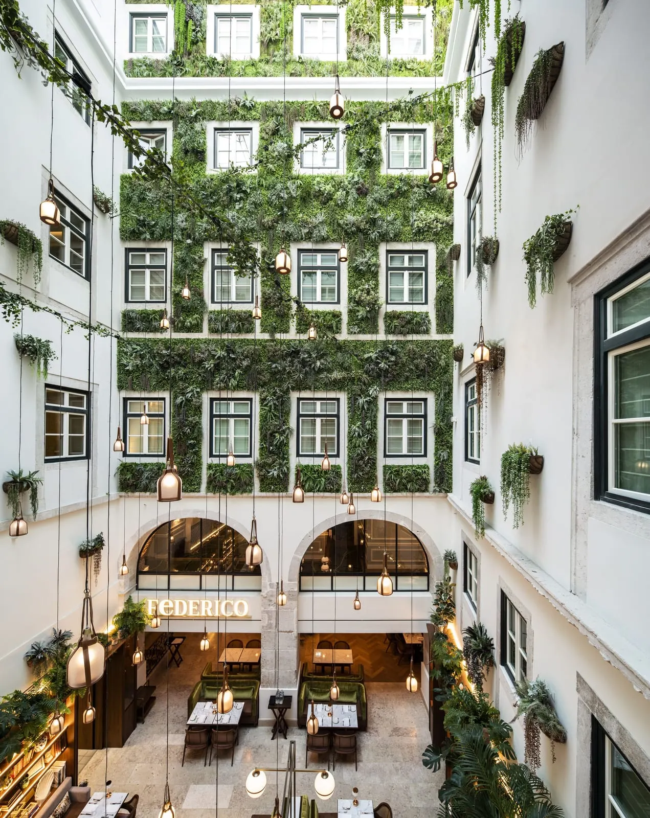 Palácio Ludovice: The green-wall atrium