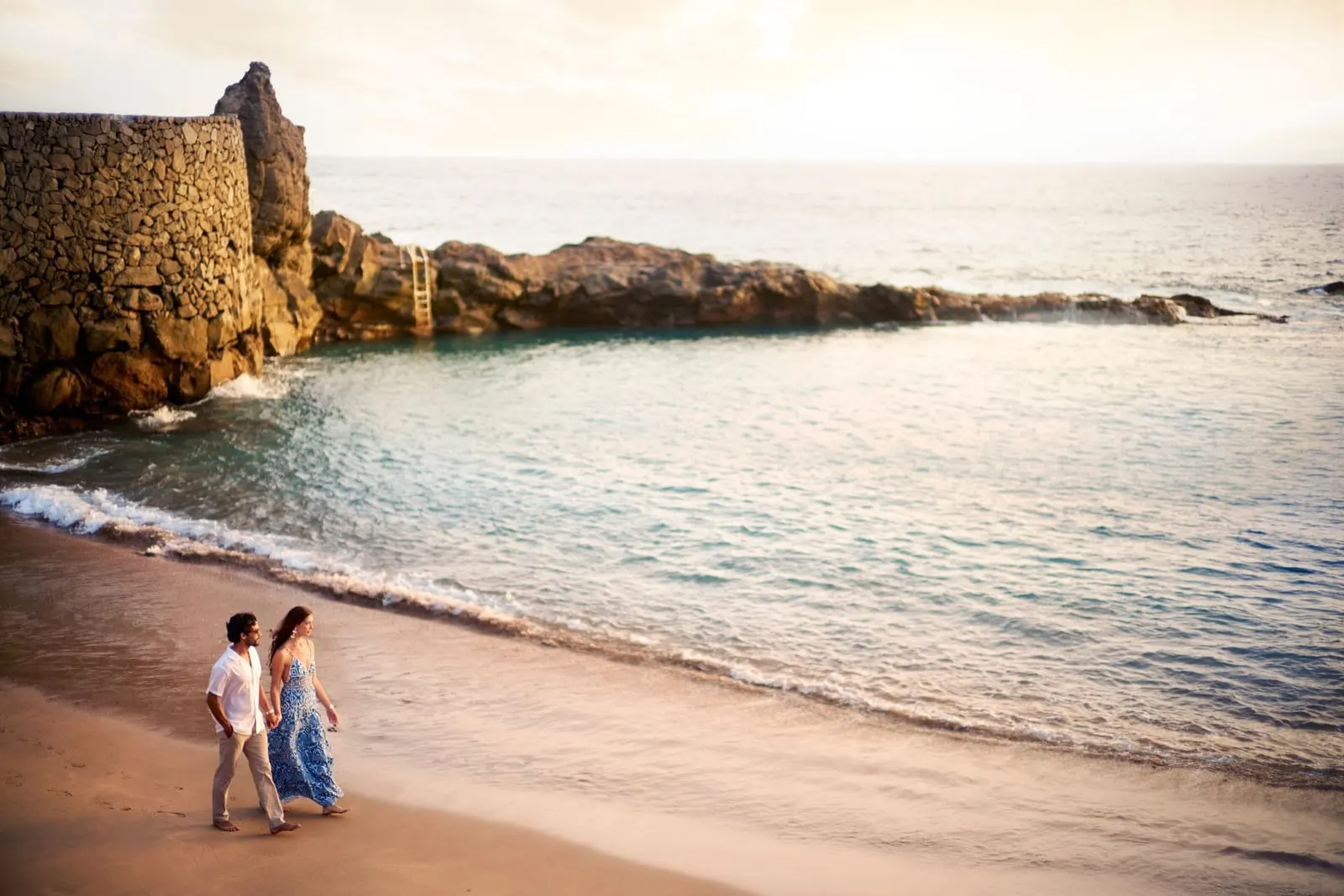 The Ritz-Carlton Tenerife, Abama: Walking the beach at golden hour