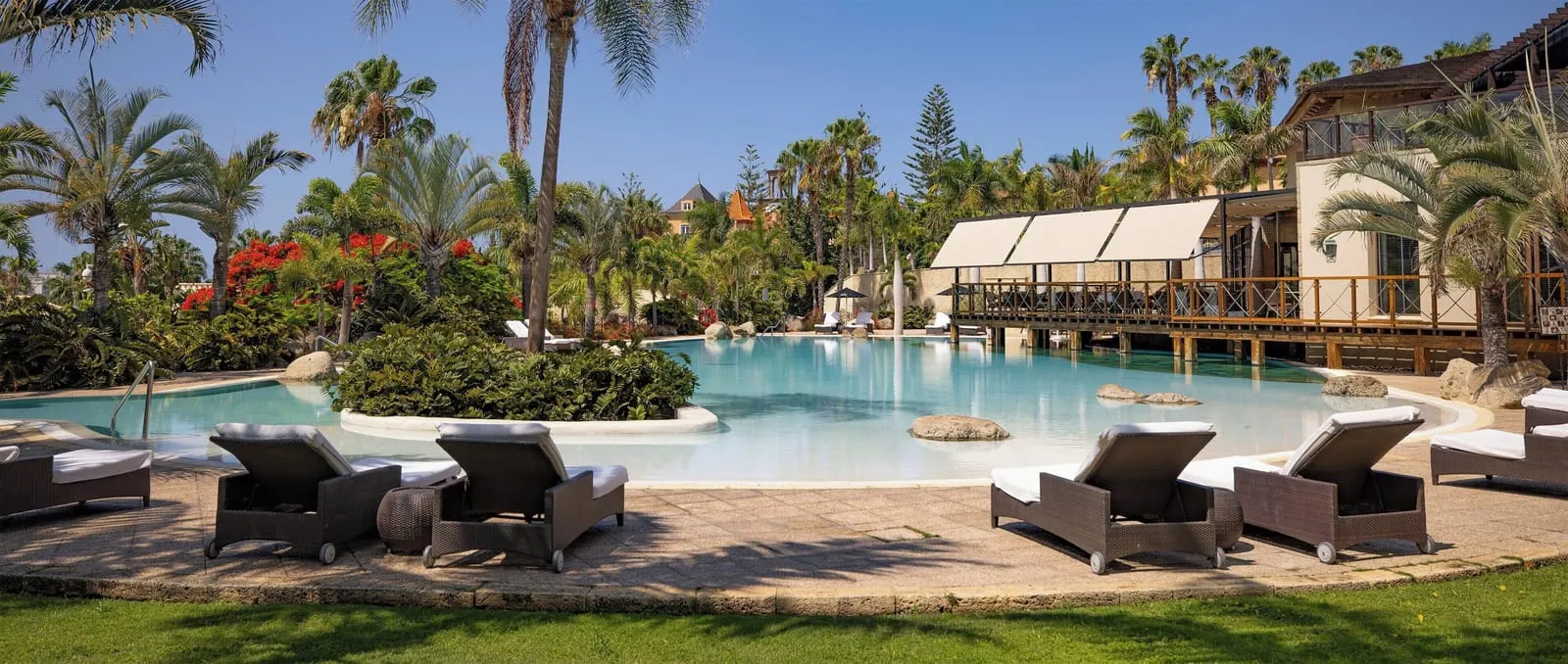 Bahía del Duque: Pool among the palms